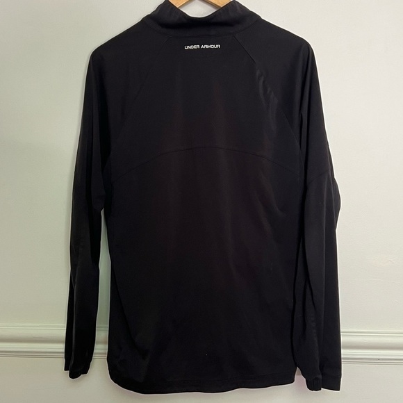 UNDER Armour Adult Medium AllSeasons Polyester Black 1/4 Zip Long Sleeved Jacket - Picture 2 of 8